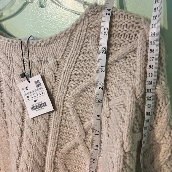 Zara Ivory Pullover Sweater Woven Textures. NWT! S. - Picture 11 of 15